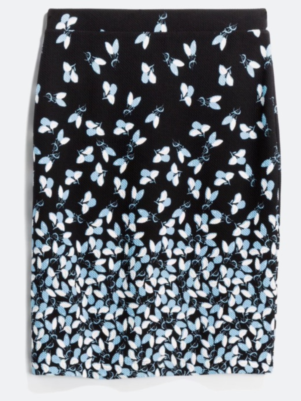 Leota Black with Light Blue & White Floral Pencil Skirt